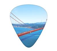 Plettri per chitarra stampati con ponte Golden Gate di San Francisco, 12 pezzi, per chitarra acustica, chitarra elettrica e basso, taglia unica