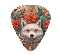 Plettri per chitarra stampati con ricamo cucciolo, set da 12 pezzi con stili sottili, medi e spessi, viene fornito con una custodia