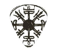 Plettri per chitarra stampati con simbolo della spada, set da 12 pezzi con stili sottili, medi e spessi, viene fornito con una custodia