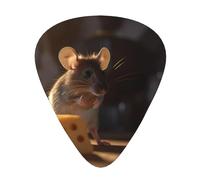 Plettri per chitarra stampati con topolini, set da 12 pezzi con stili sottili, medi e spessi, viene fornito con una custodia