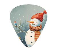 Plettri per chitarra stampati con uccellini di Natale, 12 pezzi, in una scatola, per un suono limpido, per ukulele, chitarra acustica, basso (0,46 0,71 0,96 mm)