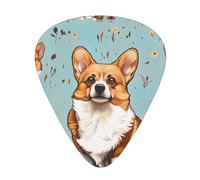 Plettri per chitarra stampati Corgi, 12 pezzi, in una scatola, per un suono limpido, per ukulele, chitarra acustica, basso (0,46 0,71 0,96 mm)