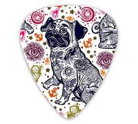 Plettri per chitarra Stile vintage Flash Bulldog Pug Dog Plettri per chitarra 12 pezzi Plettri per ukulele inclusi 0,46 mm 0,71 mm 0,96 mm