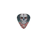 Plettri per chitarra Sugar Skull Blue con rose rosse Plettri per basso premium per chitarra elettrica e basso con tre dimensioni (confezione da 12)