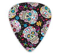 Plettri per chitarra Sugar Skulls Mexican Art Premium Plettri per chitarra 12 pezzi Plettri per ukulele inclusi 0,46 mm 0,71 mm 0,96 mm
