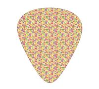 Plettri per Chitarra Summer Fruits Confezione da 12 Plettri per Chitarra Universali in ABS, Disposizione Colorata di SummerSweets Modello di Frutta in Stile Cartoon, per Chitarra Acustica ed Elettrica