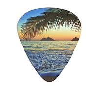 Plettri per chitarra Sunrise at Hawaii Basso Ukulele stampato Chitarre acustiche elettriche Sottile Medio Pesante Confezione da 12 (0,46/0,71/0,96 mm)