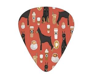 Plettri per chitarra, tessuto per cani Doberman Doberman Pinscher Rust Coffee per chitarra acustica, chitarra elettrica, basso, ukulele tre dimensioni (confezione da 12)