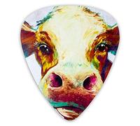 Plettri per chitarra Testa di mucca Pittura 12 pezzi Plettri per ukulele inclusi 0,46 mm 0,71 mm 0,96 mm