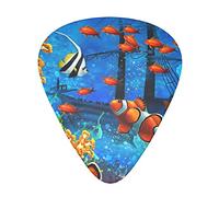 Plettri per chitarra The Underwater World Pesci tropicali Stampati Ukulele Basso Chitarre acustiche elettriche Sottile Medio Pesante Confezione da 12 (0,46/0,71/0,96 mm)