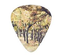 Plettri per chitarra Trees Confezione da 12 Plettri per chitarra universali in ABS, Fine Art of Japan Nara Park Nature Trees Paint, per chitarra acustica ed elettrica, White