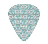 Plettri per chitarra tribali Confezione da 12 Plettri per chitarra universali in ABS, triangoli autentici a tema etnico in stile primitivo geometrico nella tavolozza dei colori, per chitarra acustica