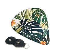 Plettri per chitarra tropicali estivi hawaiani con foglie di palma, 6 plettri per chitarra con stampa fronte/retro, adatti per chitarre acustiche, elettriche e bassi, tra cui 0,46 mm, 0,71 mm, 0,96 mm