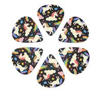 Plettri per chitarra unicorno arcobaleno stelle nuvole confezione da 6 sottili medio-pesanti spessore per chitarra acustica elettrica ukulele basso 0,46 mm