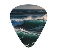 Plettri per chitarra Waves Sea Sky in formato sottile, medio e spesso, set da 12 pezzi, adatto per chitarra elettrica e vari strumenti