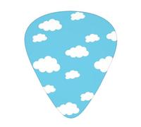 Plettri per chitarra White Clouds Blue Sky, confezione da 12, per chitarre acustiche elettriche, basso o ukulele, con tre diversi spessori.