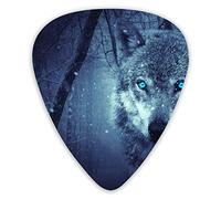 Plettri per chitarra Wild Wolf Blue Eyes Plettri per chitarra 12 pezzi Plettri per ukulele inclusi 0,46 mm 0,71 mm 0,96 mm