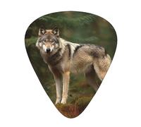 Plettri per chitarra Wolf In The Forest Stampa Ukulele Basso Chitarre acustiche elettriche Sottile Medio Pesante Confezione da 12 (0,46/0,71/0,96 mm)