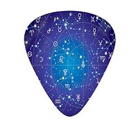 Plettri per Chitarra Zodiac e Pianeti Confezione da 12 Plettri per Chitarra Universali in ABS, di Zodiac e Pianeti Coordinate Originali del Modello del Corpo Celeste, per Chitarra Acustica ed Elettric