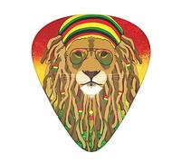 Plettri per il pollice Plettri con custodia in plastica (12 pezzi) Plettri per chitarra in celluloide rasta flag rastafarian reggae lion Plettri per chitarra banjo
