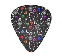 Plettri per pollice Plettri con custodia in plastica (12 pezzi) Plettri per chitarra in celluloide plettri per chitarra divertente danzante teschio scheletro Plettri per chitarra banjo