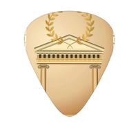 Plettri per ukulele, campionatore per chitarristi, 12 pezzi, per acustica, basso e chitarra elettrica, edificio antico con stampa greca e ramo d'ulivo romano