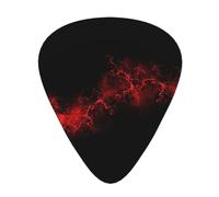 Plettri per ukulele, campionatore per chitarristi, 12 pezzi, per acustica, basso e chitarra elettrica, stampa Explosion Burst, colore: rosso e nero