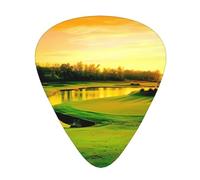Plettri per ukulele, campionatore per chitarristi, 12 pezzi, per chitarra acustica, basso, chitarra elettrica, stampa campo da golf