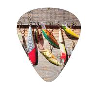 Plettri per ukulele, campionatore per chitarristi, 12 pezzi, per chitarra acustica, basso, chitarra elettrica, stampa con esca da pesca