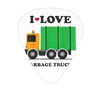 Plettri per ukulele, campionatore per chitarristi, 12 pezzi, per chitarra acustica, basso e chitarra elettrica, stampa I Love Garbage Trucks