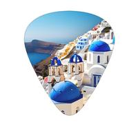Plettri per ukulele, campionatore per chitarristi, 12 pezzi, per chitarra acustica, basso e chitarra elettrica, stampa Santorini Greek Island Sea View