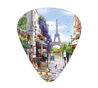 Plettri per ukulele, campionatore per chitarristi, 12 pezzi, per chitarra acustica, basso e chitarra elettrica, stampa Paris Street Scene Eiffel Tower