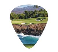 Plettri per ukulele, campionatore per chitarristi, 12 pezzi, per chitarra acustica, basso e chitarra elettrica, stampa Hawaii Beach Golf Course