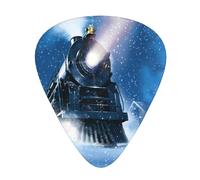 Plettri per ukulele, campionatori per chitarristi, 12 pezzi, per acustica, basso e chitarra elettrica, stampa invernale natalizia con treno