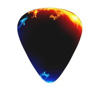 Plettri per ukulele, chitarristi Sampler, 12 pezzi, per acustica, basso, chitarra elettrica, stampa di draghi di fuoco e ghiaccio