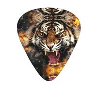 Plettri per ukulele, chitarristi Sampler, 12 pezzi, per acustica, basso e chitarra elettrica, stampa tigre ruggente