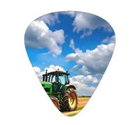 Plettri per ukulele, chitarristi Sampler, 12 pezzi, per acustica, basso e chitarra elettrica, stampa trattore sotto cielo blu e nuvole bianche