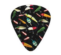 Plettri per ukulele, chitarristi Sampler, 12 pezzi, per chitarra acustica, basso, chitarra elettrica, stampa esca da pesca