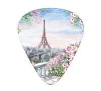 Plettri per ukulele, chitarristi Sampler, 12 pezzi, per chitarra acustica, basso e chitarra elettrica, bella stampa Torre Eiffel Parigi
