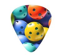 Plettri per ukulele, chitarristi Sampler, 12 pezzi, per chitarra acustica, basso e chitarra elettrica, palline da pickleball, stampa a colori