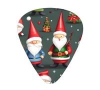 Plettri per ukulele, chitarristi Sampler, 12 pezzi, per chitarra acustica, basso e chitarra elettrica, stampa natalizia con gnomi divertenti