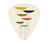 Plettri per ukulele, chitarristi Sampler, 12 pezzi, per chitarra acustica, basso e chitarra elettrica, stampa moderna di metà secolo