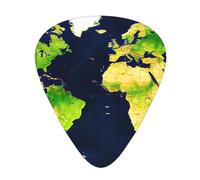 Plettri per ukulele, chitarristi Sampler, 12 pezzi, per chitarra acustica, basso e chitarra elettrica, stampa mappa del mondo