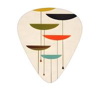 Plettri per ukulele, chitarristi Sampler, 12 pezzi, per chitarra acustica, basso e chitarra elettrica, stampa moderna di metà secolo