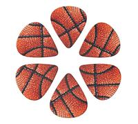 Plettri Premium 351 Shape, confezione da 6, a forma di palla da basket, per chitarra elettrica, basso e acustica, qualità professionale, 0,46-0,96 mm