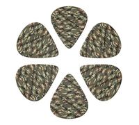 Plettri Premium 351 Shape, confezione da 6, colore verde mimetico, mimetico militare, per chitarra elettrica, basso e acustica, qualità professionale, 0,46-0,96 mm