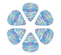 Plettri Premium 351 Shape, confezione da 6, nuvole e stelle colorate, plettri per chitarra elettrica, basso e acustica, qualità professionale da 0,46-0,96 mm