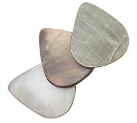 Plettri Shell Tones per Chitarra in Vera Conchiglia Nera, 3 Pezzi | 28 X 23x2mm, Adatti a Ukulele e Strumenti a Bassa Tensione, Suono Morbido e Autentico