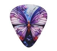 Plettri viola con farfalle e fiori, set da 12 pezzi, tre diversi spessori, per chitarra elettrica acustica e altri strumenti
