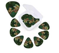Plettro colorato con stampa di rane e libellule, confezione da 12 pezzi, con custodia per plettro, plettri per chitarra, 0,46 mm, 0,96 mm, 0,71 mm, accessori per chitarra per basso, chitarre acustiche